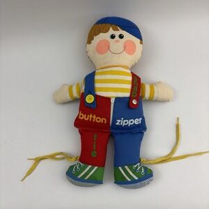 Vintage Dapper Dan 1983 Playskool Dress Me Doll Button Zipper Shoes Learning